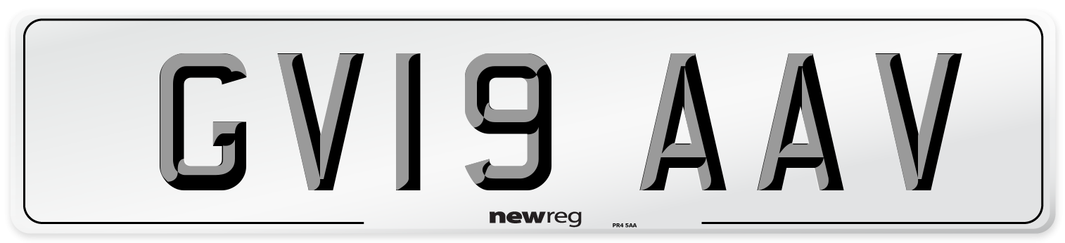 GV19 AAV Number Plate from New Reg
